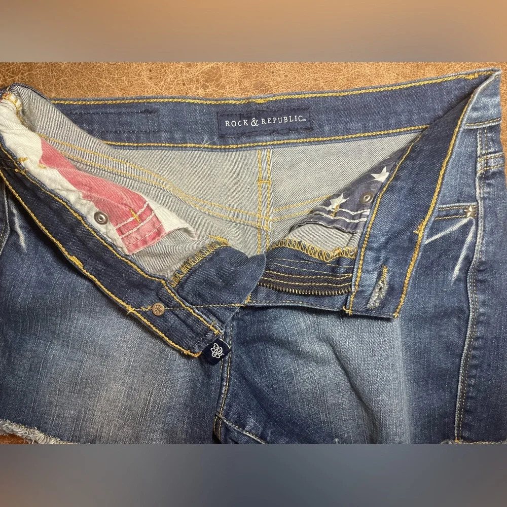Rock & Republic Hula American Flag 4” Denim Shorts size 2 - Picture 5 of 8